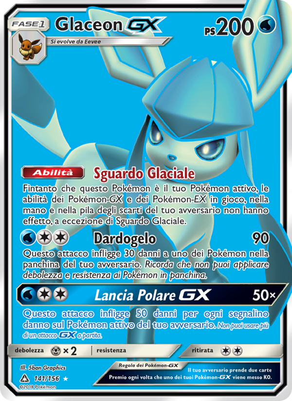 Glaceon GX 141/173 — Ultraprisma (Italian Pokémon TCG card)