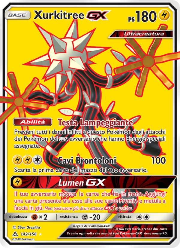 Xurkitree GX 142/173 — Ultraprisma (Italian Pokémon TCG card)