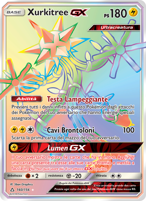 Xurkitree GX 160/173 — Ultraprisma (Italian Pokémon TCG card)