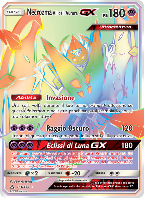 Necrozma Ali dell’Aurora GX 161/173 — Ultraprisma (Italian Pokémon TCG card)