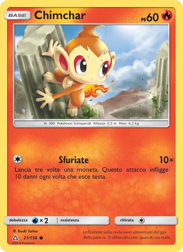 Chimchar 021/173 — Ultraprisma (Italian Pokémon TCG card)