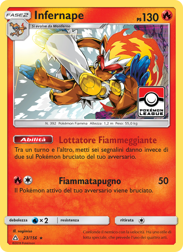 Infernape 023/173 — Ultraprisma (Italian Pokémon TCG card)