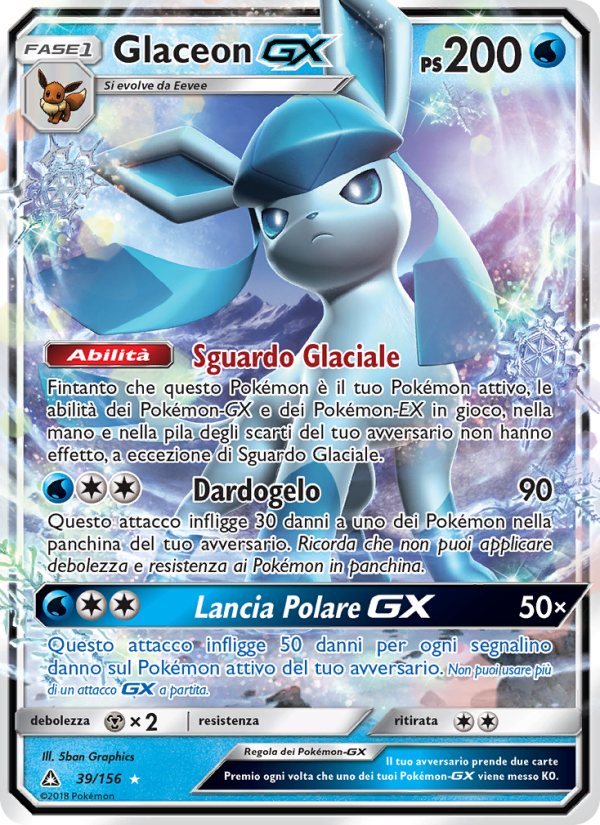 Glaceon GX 039/173 — Ultraprisma (Italian Pokémon TCG card)