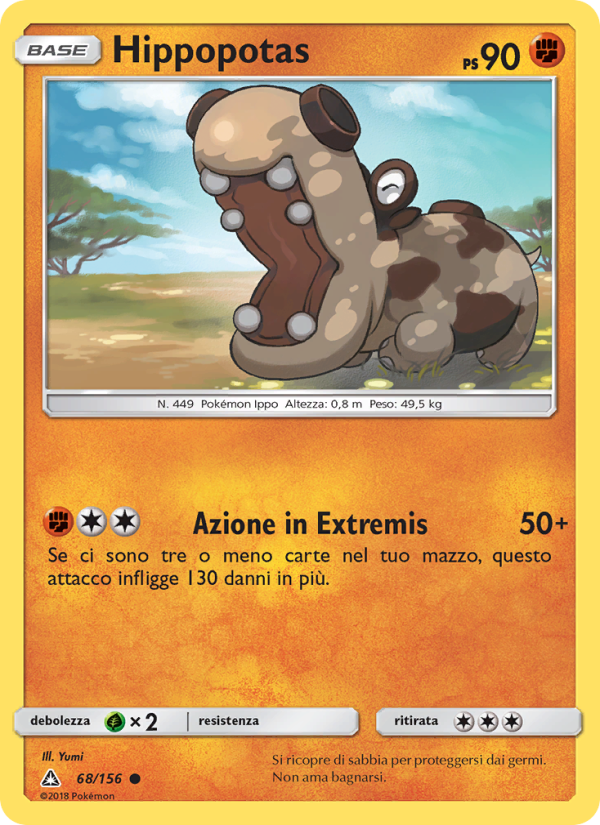 Hippopotas 068/173 — Ultraprisma (Italian Pokémon TCG card)