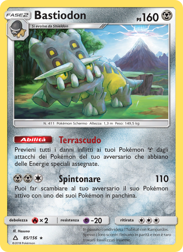 Bastiodon 085/173 — Ultraprisma (Italian Pokémon TCG card)