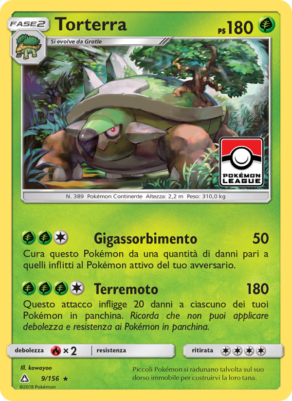 Torterra 009/173 — Ultra Prism (Italian Pokémon TCG card)