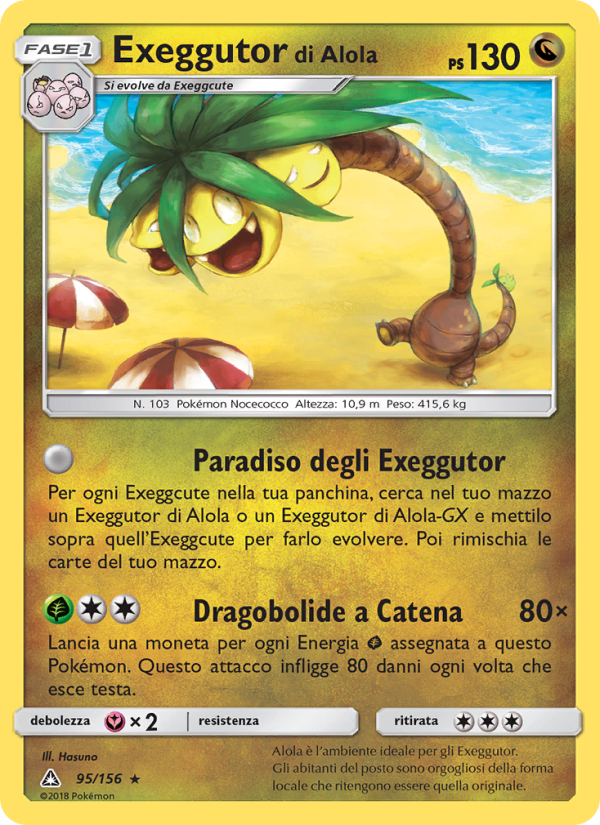 Exeggutor di Alola 095/173 — Ultraprisma (Italian Pokémon TCG card)