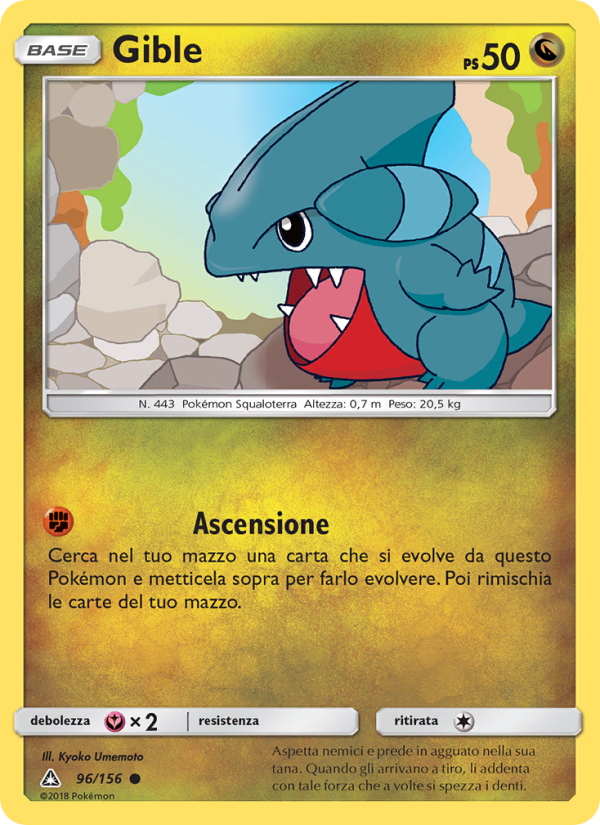 Gible 096/173 — Ultraprisma (Italian Pokémon TCG card)
