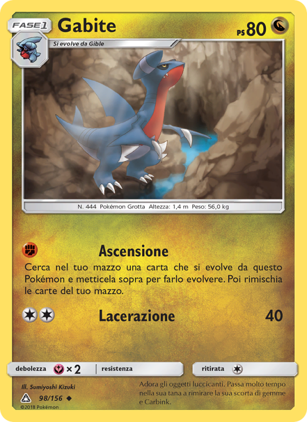 Gabite 098/173 — Ultraprisma (Italian Pokémon TCG card)
