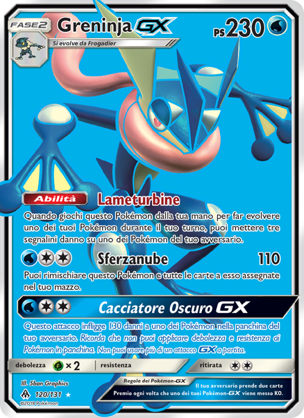 Greninja GX 120/146 — Apocalisse Di Luce (Italian Pokémon TCG card)