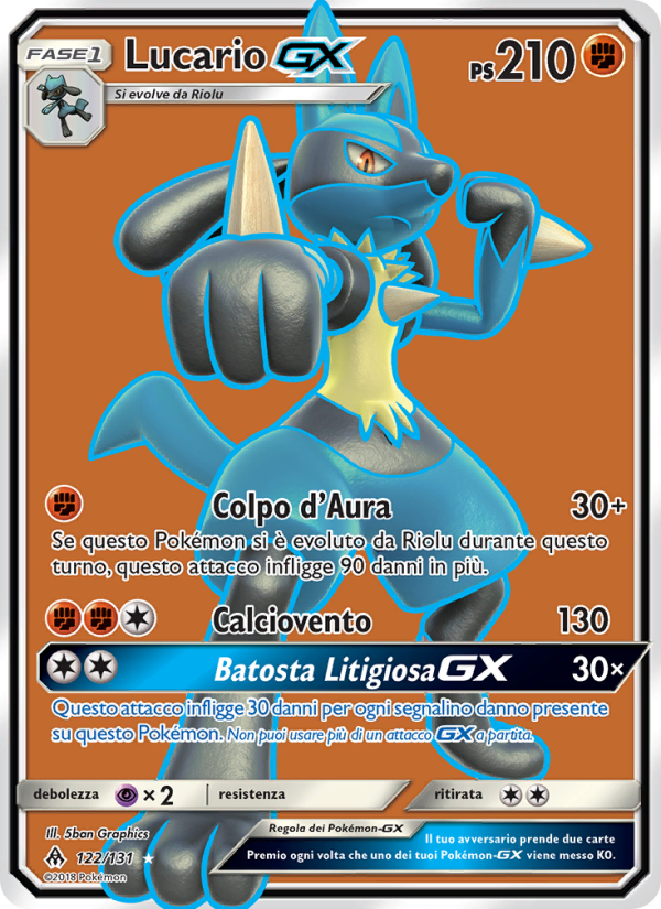 Lucario GX 122/146 — Apocalisse Di Luce (Italian Pokémon TCG card)