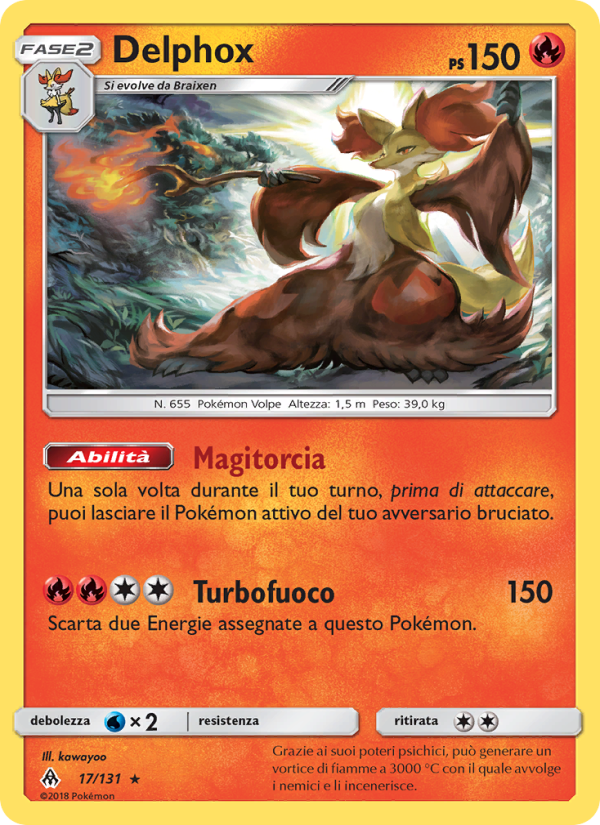 Delphox 017/146 — Apocalisse Di Luce (Italian Pokémon TCG card)