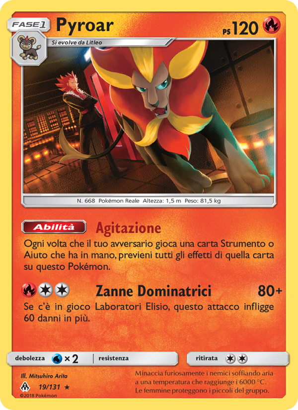 Pyroar 019/146 — Apocalisse Di Luce (Italian Pokémon TCG card)