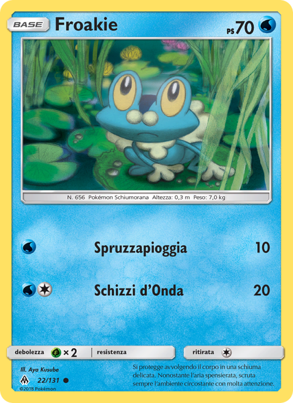 Froakie 022/146 — Apocalisse Di Luce (Italian Pokémon TCG card)