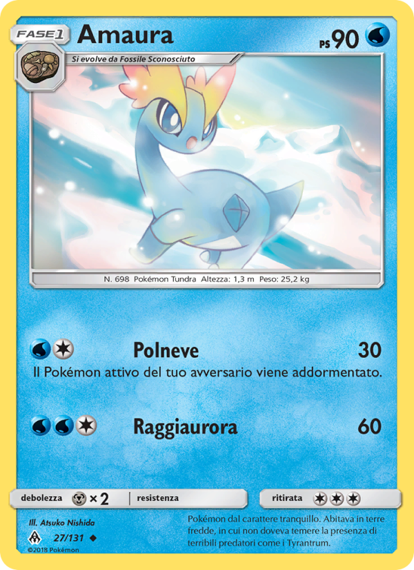 Amaura 027/146 — Apocalisse Di Luce (Italian Pokémon TCG card)
