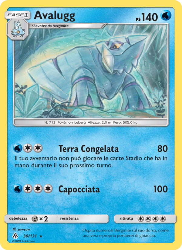 Avalugg 030/146 — Apocalisse Di Luce (Italian Pokémon TCG card)
