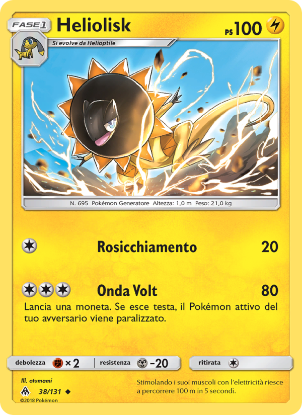 Heliolisk 038/146 — Apocalisse Di Luce (Italian Pokémon TCG card)