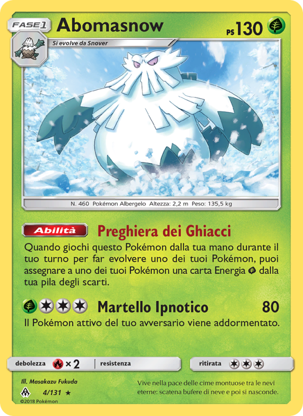 Abomasnow 004/146 — Apocalisse Di Luce (Italian Pokémon TCG card)