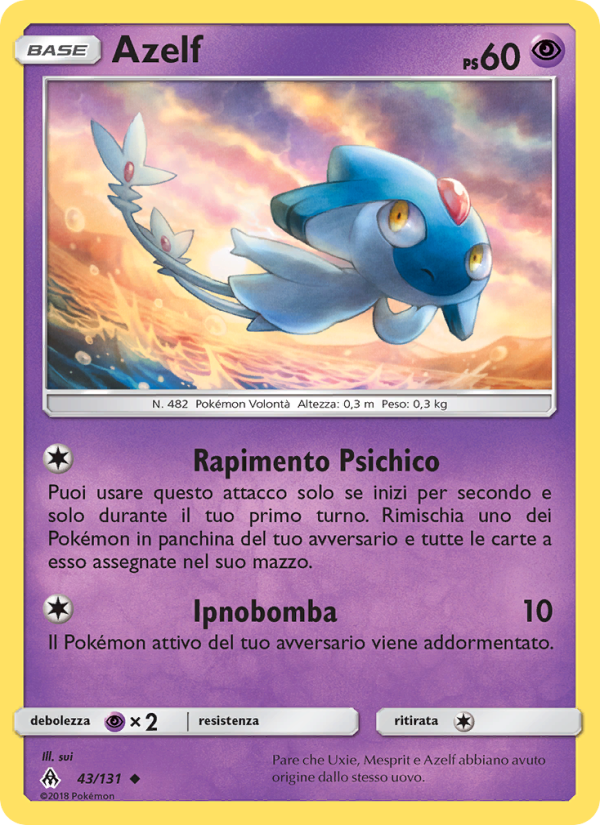 Azelf 043/146 — Apocalisse Di Luce (Italian Pokémon TCG card)