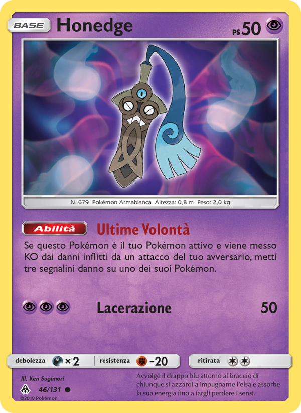 Honedge 046/146 — Apocalisse Di Luce (Italian Pokémon TCG card)