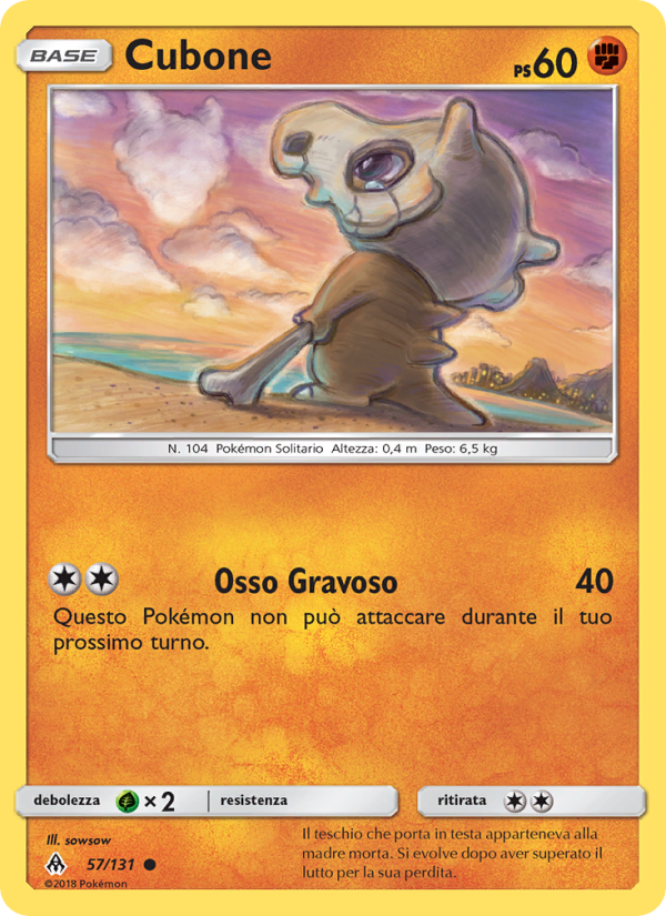 Cubone 057/146 — Apocalisse Di Luce (Italian Pokémon TCG card)