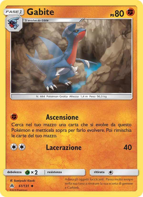 Gabite 061/146 — Apocalisse Di Luce (Italian Pokémon TCG card)