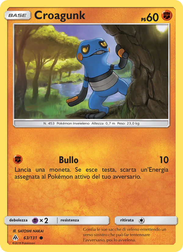 Croagunk 063/146 — Apocalisse Di Luce (Italian Pokémon TCG card)