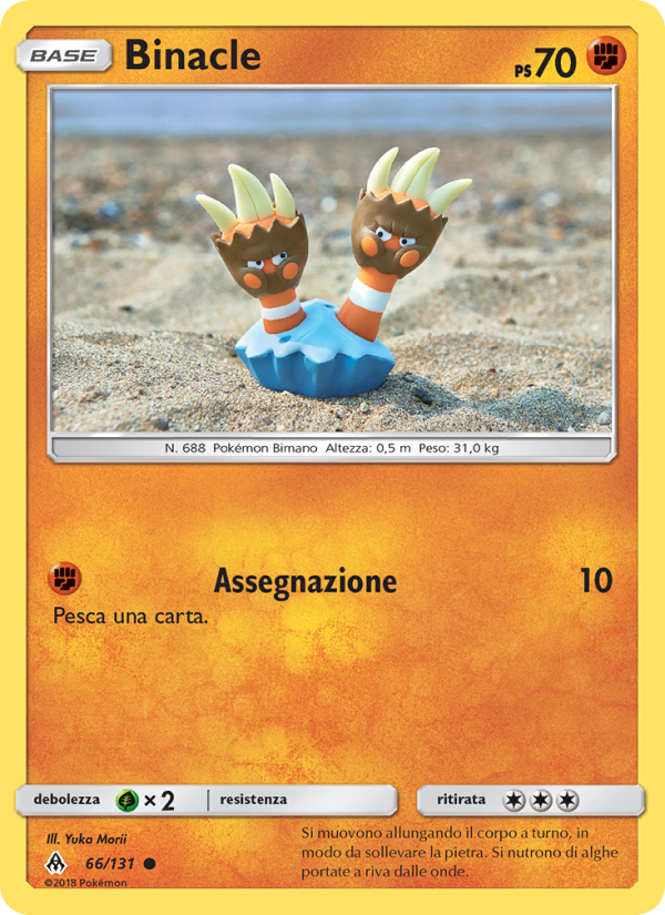 Binacle 066/146 — Apocalisse Di Luce (Italian Pokémon TCG card)