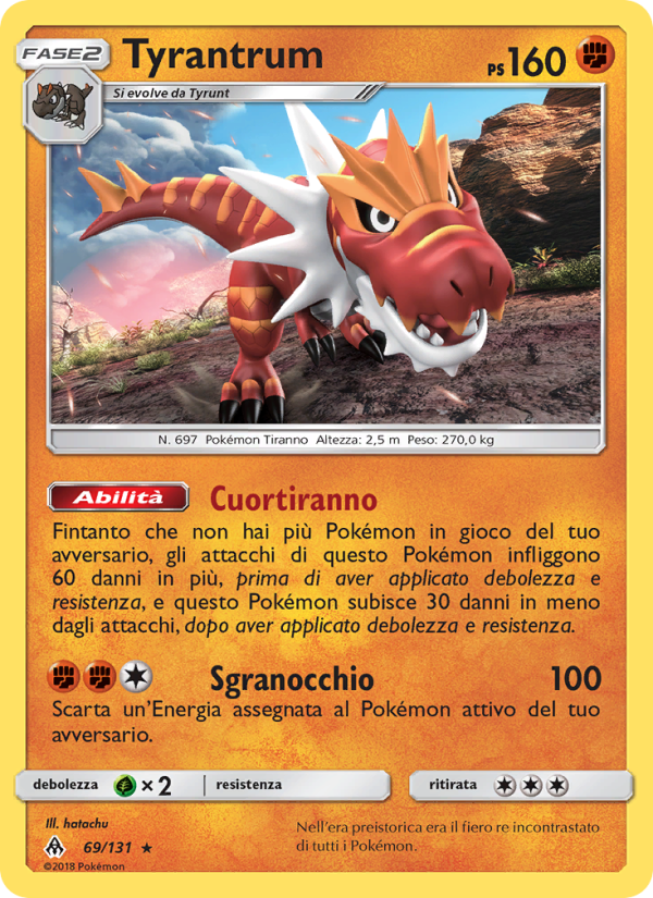 Tyrantrum 069/146 — Apocalisse Di Luce (Italian Pokémon TCG card)