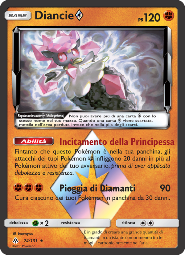 Diancie ◇ 074/146 — Apocalisse Di Luce (Italian Pokémon TCG card)