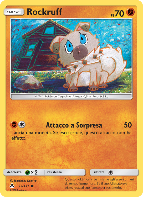 Rockruff 075/146 — Apocalisse Di Luce (Italian Pokémon TCG card)