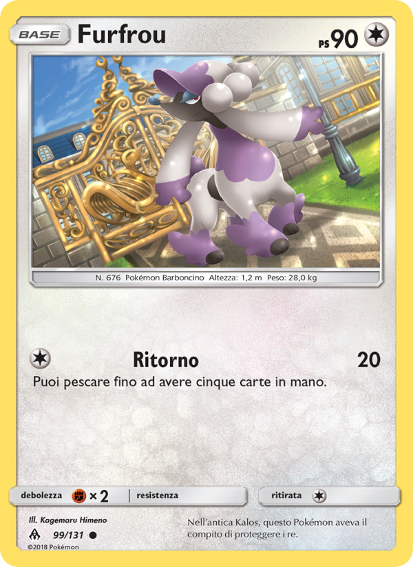 Furfrou 099/146 — Apocalisse Di Luce (Italian Pokémon TCG card)