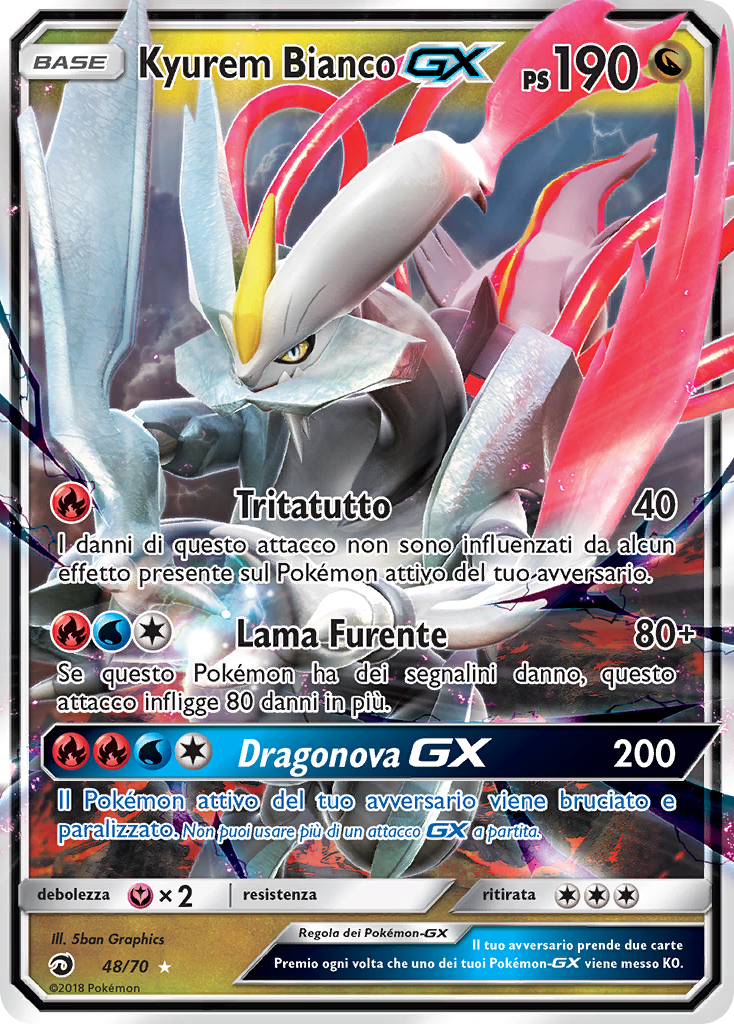 Kyurem Bianco GX 048/78 — Trionfo Dei Draghi (Italian Pokémon TCG card)