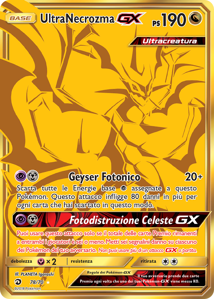 UltraNecrozma GX 078/78 — Trionfo Dei Draghi (Italian Pokémon TCG card)