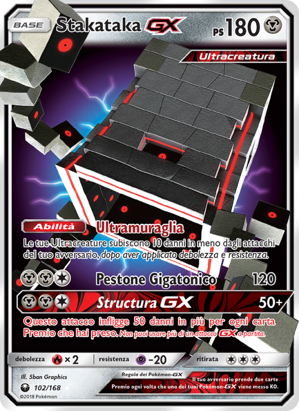 Stakataka GX 102/183 — Tempesta Astrale (Italian Pokémon TCG card)
