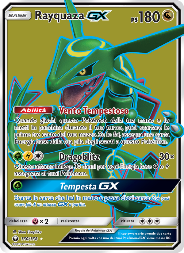 Rayquaza GX 160/183 — Tempesta Astrale (Italian Pokémon TCG card)