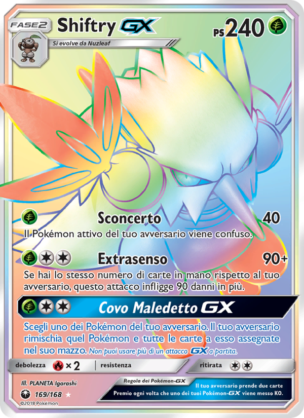 Shiftry GX 169/183 — Tempesta Astrale (Italian Pokémon TCG card)