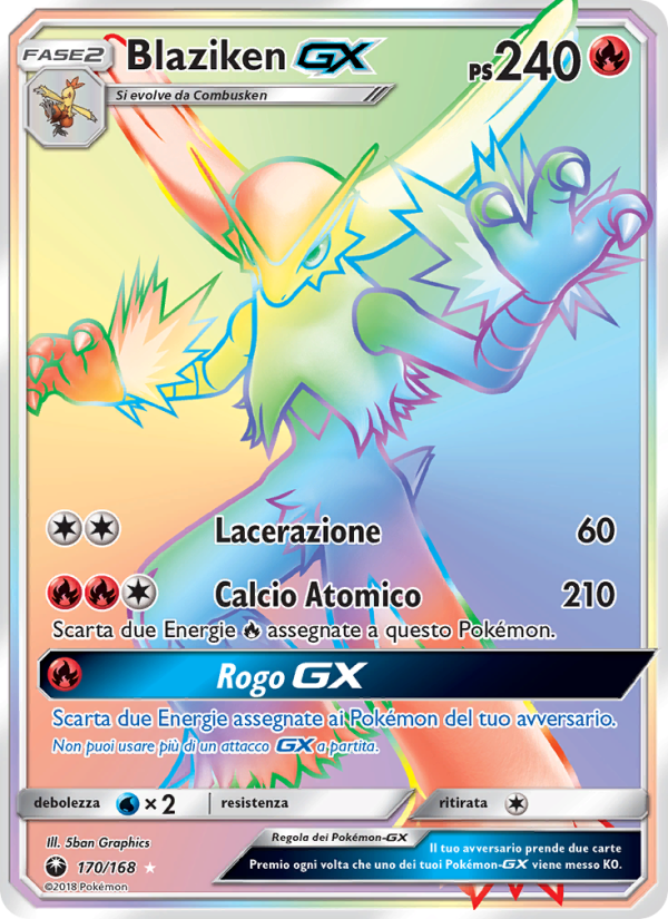 Blaziken GX 170/183 — Tempesta Astrale (Italian Pokémon TCG card)