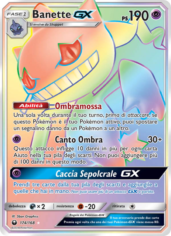 Banette GX 174/183 — Tempesta Astrale (Italian Pokémon TCG card)
