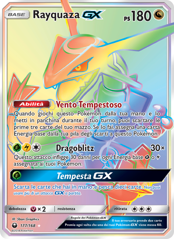Rayquaza GX 177/183 — Tempesta Astrale (Italian Pokémon TCG card)