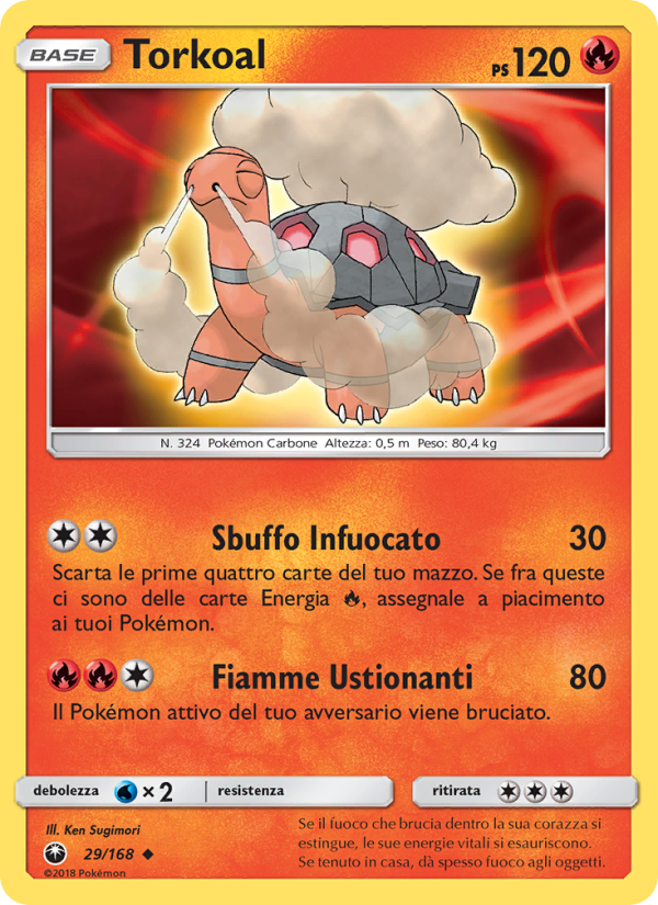 Torkoal 029/183 — Celestial Storm (Italian Pokémon TCG card)