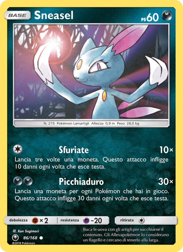 Sneasel 086/183 — Tempesta Astrale (Italian Pokémon TCG card)