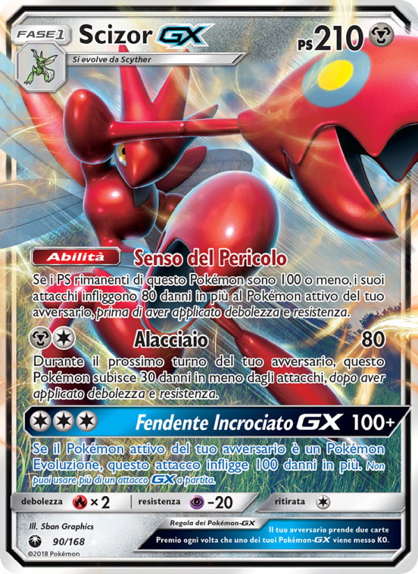 Scizor GX 090/183 — Celestial Storm (Italian Pokémon TCG card)