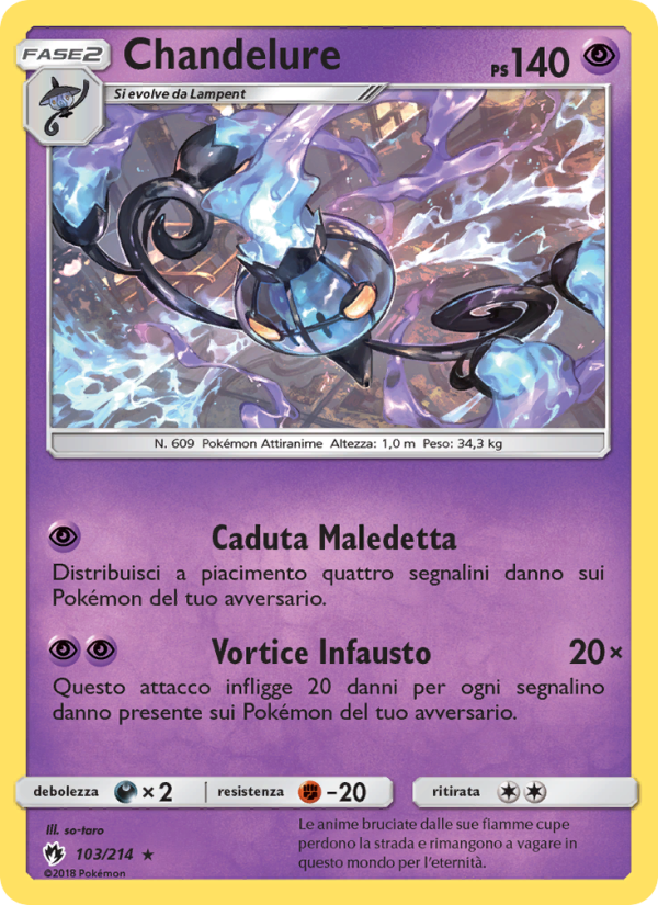 Chandelure 103/236 — Tuoni Perduti (Italian Pokémon TCG card)