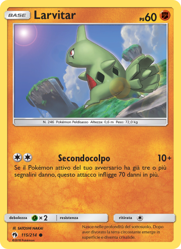 Larvitar 115/236 — Lost Thunder (Italian Pokémon TCG card)