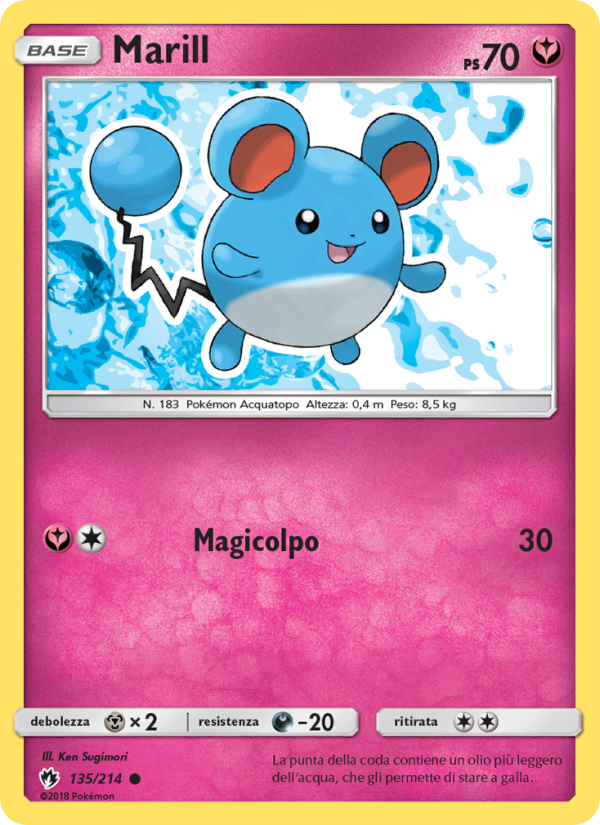 Marill 135/236 — Tuoni Perduti (Italian Pokémon TCG card)
