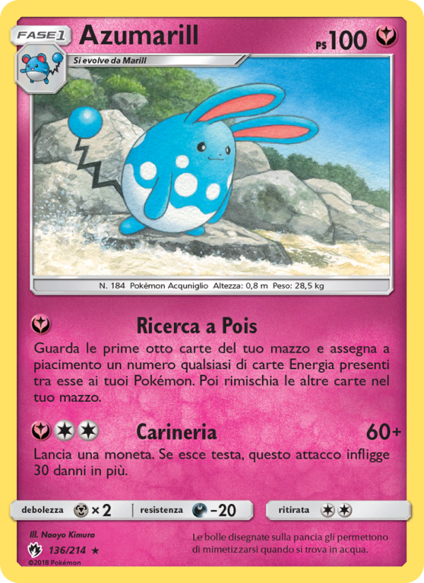 Azumarill 136/236 — Tuoni Perduti (Italian Pokémon TCG card)