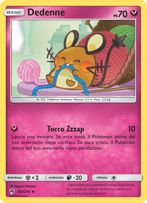 Dedenne 142/236 — Tuoni Perduti (Italian Pokémon TCG card)