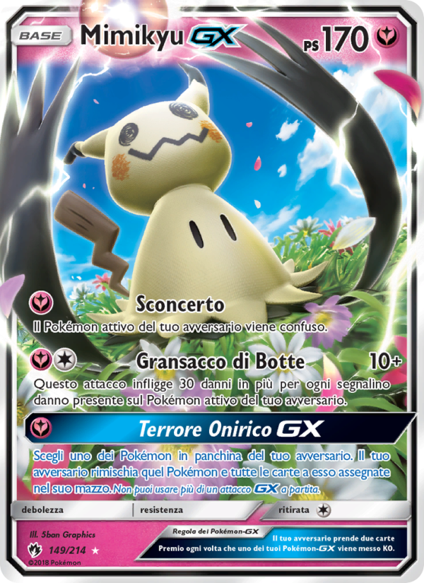 Mimikyu GX 149/236 — Tuoni Perduti (Italian Pokémon TCG card)