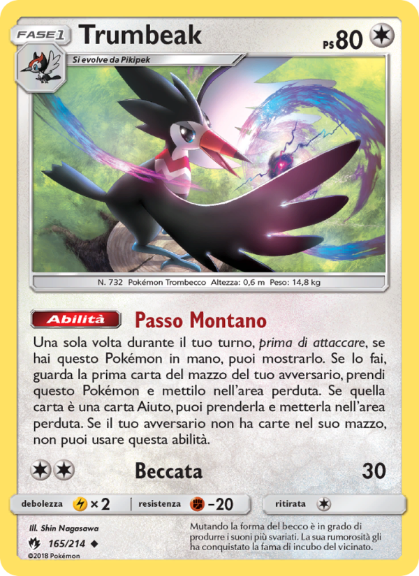Trumbeak 165/236 — Tuoni Perduti (Italian Pokémon TCG card)
